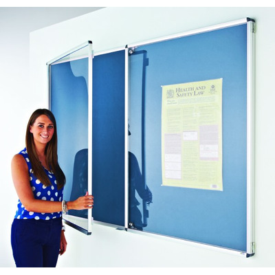Eco-Sound Tamperproof Blazemaster Noticeboard 2400 x 1200mm Light Blue