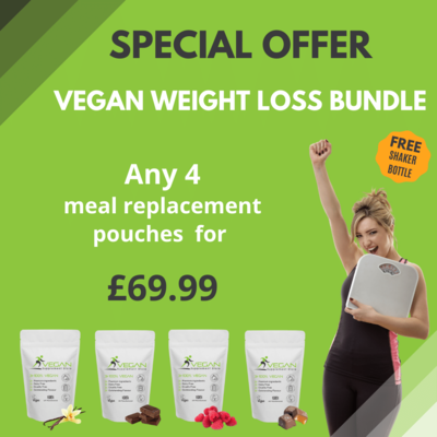Vegan Weight Loss Bundle &pipe; 4 Meal Replacement Pouches - Save over £30