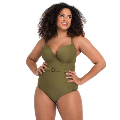 Curvy Kate Retro Sun Halter Swimsuit - Olive - 32DD