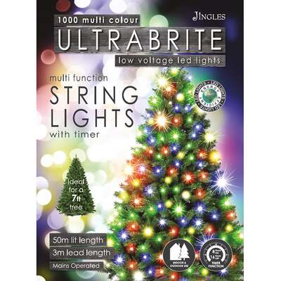 Ultra Bright Multi-Coloured LED Multi-Function Christmas Lights - 1000