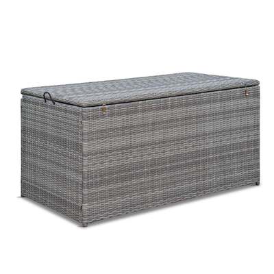 LG Outdoors St Tropez Stone Large Rattan Outdoor Cushion Storage Box
