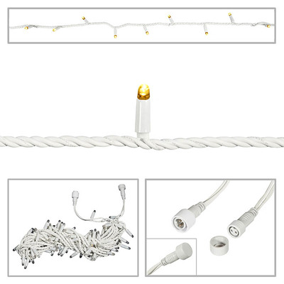 LED String Light Rubber Connectable Design in Warm White - 10m