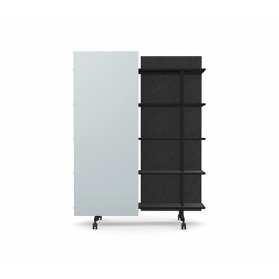 A08 Mobile Shelving Unit with Glass Writing Board