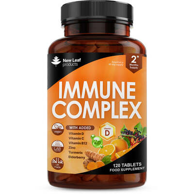 Immune Complex with Vitamin C, D, B12, Zinc, Turmeric, Elderberry Tablets