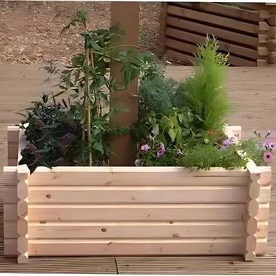 Swedish Build-Around Rectangular Wooden Garden Planter