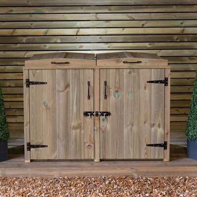 Wooden Dustbin Storage