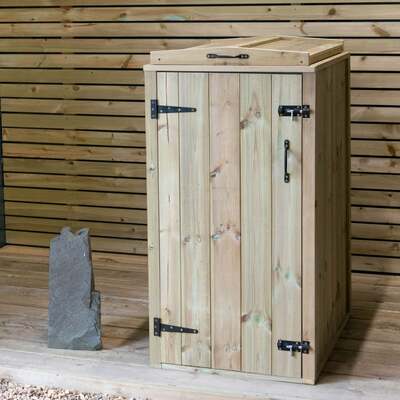 Wooden Wheelie Bin Storage Single