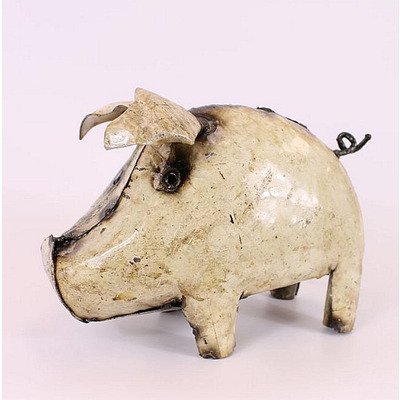 Metal Piglet Garden Ornament