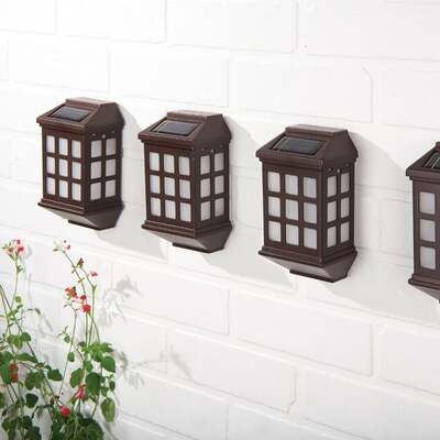 Outdoor Wall Lights Solar LED in Pack of 4