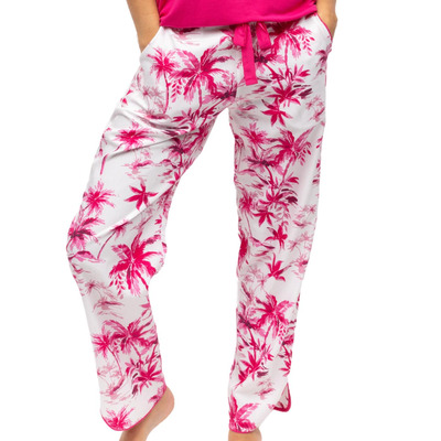 Cyberjammies Haley Pyjama Bottoms - White Palm Print - XL - 16