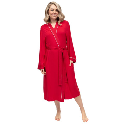 Cyberjammies Montana Jersey Long Dressing Gown - Red - M - 12