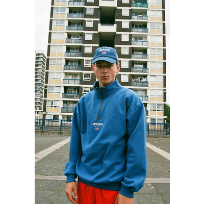 Royal Blue 1-4 zip sweatshirt With Dream Sport Design