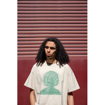 Short-Sleeved T-shirt in Sand with The Future Is Ours To Dream Print
