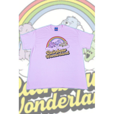 Short Sleeved T-Shirt in Light Pink with Rainbow Wonderland Print